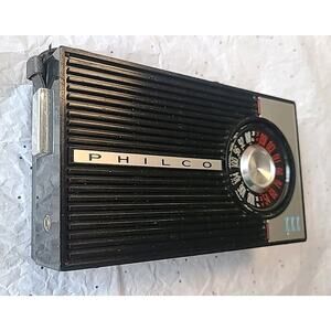 Vintage 1964 PHILCO NT-903 BK Black Transistor AM/FM Radio w/Strap & Antenna